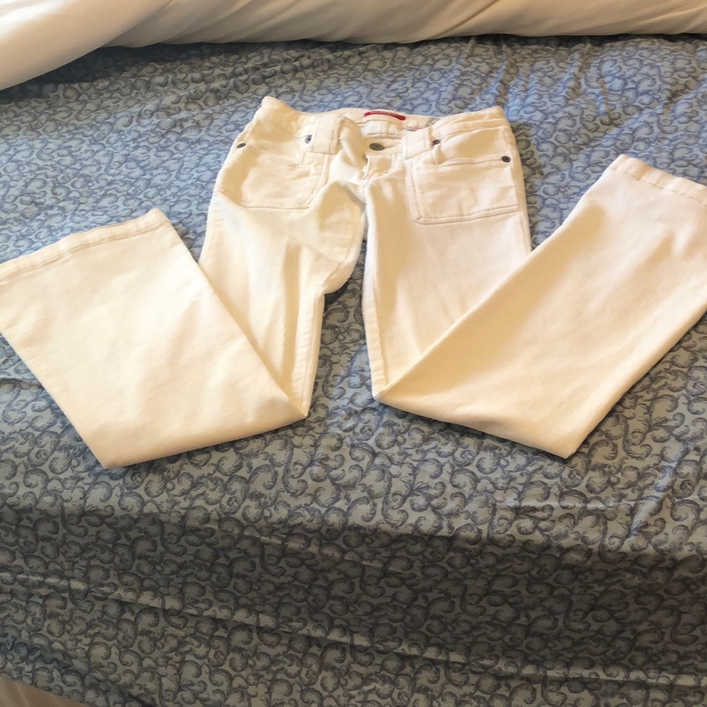 White corduroy pants